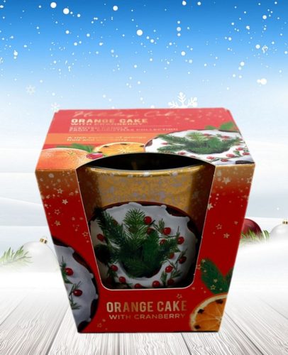 Bartek Candles Holiday Cakes Orange Cake with Cranberry gyertya