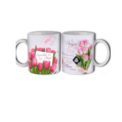 Bögre - Tulipános Anyai szív - Anyák Napi Ajándék