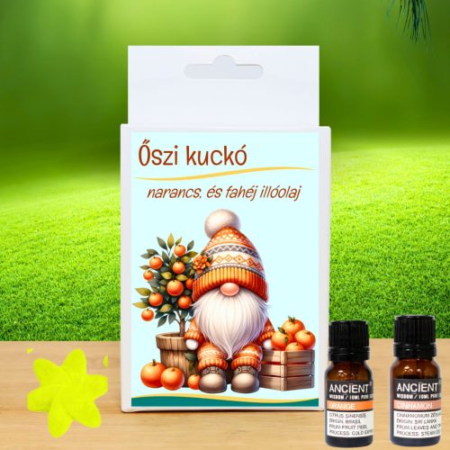 Őszi kuckó illóolaj doboz-narancs és fahéj illóolaj + ajándék illatviasz
