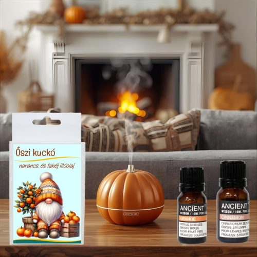 Őszi kuckó illóolaj doboz-narancs és fahéj illóolaj + ajándék illatviasz