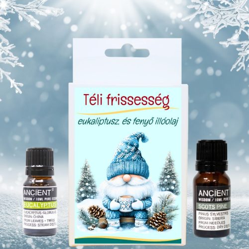 Téli Frissesség illóolaj doboz –Fenyő és eukaliptusz illóolaj+ajándék illatviasz