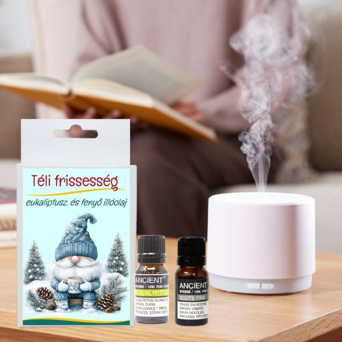 Téli Frissesség illóolaj doboz –Fenyő és eukaliptusz illóolaj+ajándék illatviasz