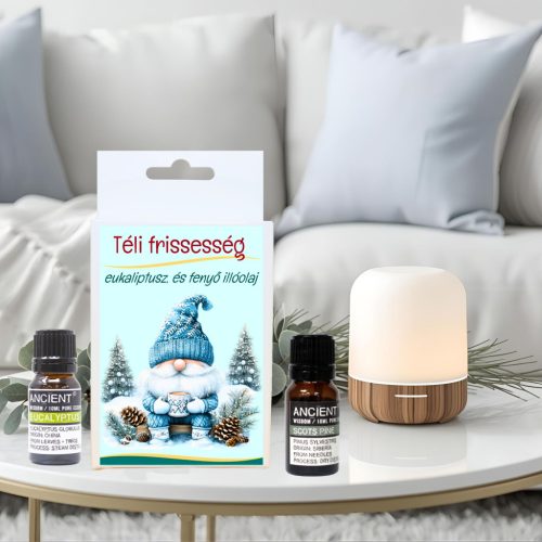 Téli Frissesség illóolaj doboz –Fenyő és eukaliptusz illóolaj+ajándék illatviasz
