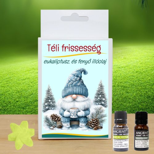 Téli Frissesség illóolaj doboz –Fenyő és eukaliptusz illóolaj+ajándék illatviasz