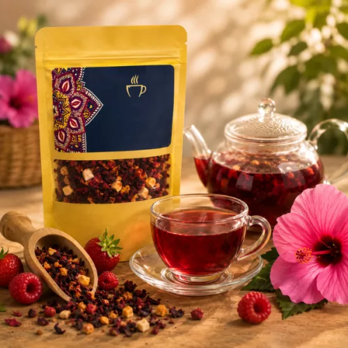 Nyár íze – Gyümölcstea és hibiszkusztea keverék (50 g szálas tea)
