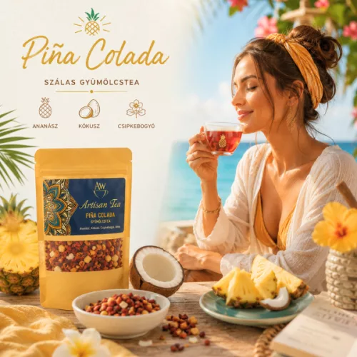 Piña Colada szálas gyümölcstea 50 gr- Ananász, Kókusz, Csipkebogyó, Alma 