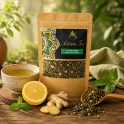 Bio zöld tea citrommal és gyömbérrel - 50g szálas méregtelenítő teakeverék - Zümishop