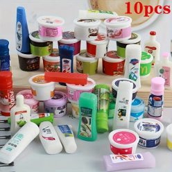   10 db Mini Sampon és Fürdőszobai Palack – Hyper-Realista Dekoráció & DIY Projektekhez