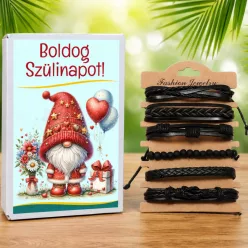   Férfi Karkötő Szett Születésnapi Ajándékdobozban – Boldog Szülinapot