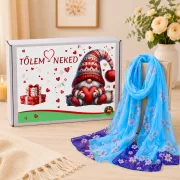   Stílusos Ajándék Nőknek Virágmintás Sállal – Tőlem Neked Ajándékcsomag