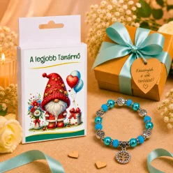 A legjobb Tanárnő” karkötő díszdobozban – Pedagógusnapi ajándék tanárnőknek