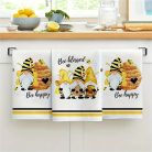 „Bee Blessed” & „Bee Happy” Gnome – 4 darabos méhecskés konyharuha szett