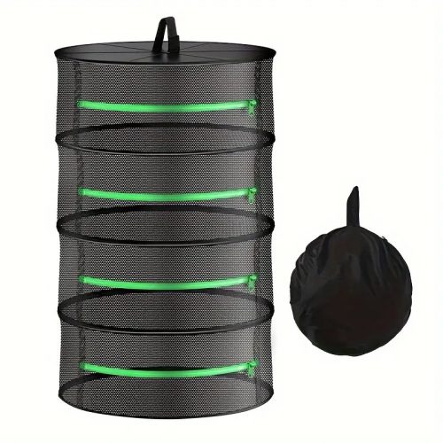 4 szintes összecsukható gyógynövényszárító háló cipzárral - pormentes szárító állvány - Zümishop