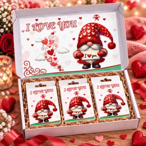 I LOVE YOU – Romantikus ajándékcsomag nőknek, 3 meglepetéssel