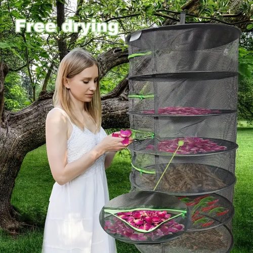 4 szintes összecsukható szárítóháló cipzárral – Gyógynövényhez