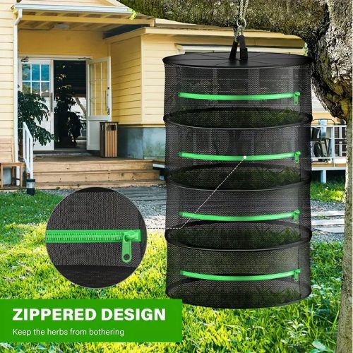 4 szintes összecsukható szárítóháló cipzárral – Gyógynövényhez