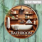 Fürdőszobai dekoráció kerek fa falikép - természetes stílusú fali dísz - Zümishop