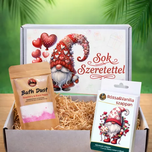 Sok szeretettel” Ajándékdoboz – Prémium Fürdősóval és Kézműves Szappannal
