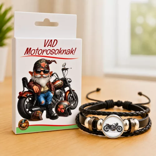 Ajándék Motorosoknak – Motoros Karkötő Díszdobozban