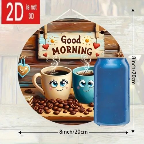 Klasszikus kávés kerek fa tábla