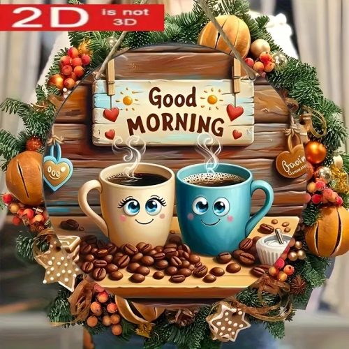 Klasszikus kávés kerek fa tábla