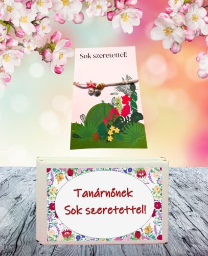 Feliratos ajándék doboz  karkötővel