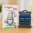 Ajándék Apának – Kék Fekete Férfi Karkötő Szett Díszdobozban