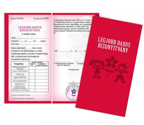 Bizonyítvány - Legjobb dadus bizonyítvány - Dadusnak ajándék
