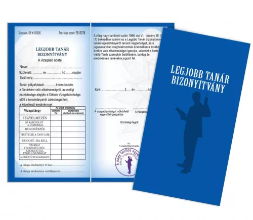 Vicces ajándék tanárnak legjobb tanár bizonyítvány