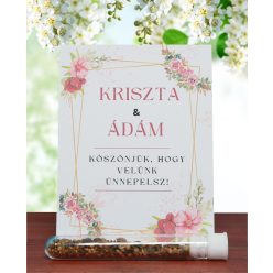   Esküvői köszönetajándék-virágmagok kémcsőben, választható vetőmaggal