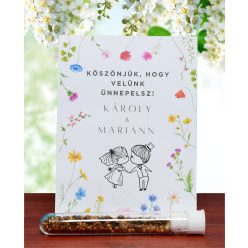   Esküvői köszönetajándék-virágmagok kémcsőben, választható vetőmaggal