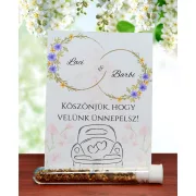   Esküvői köszönetajándék-virágmagok kémcsőben, választható vetőmaggal