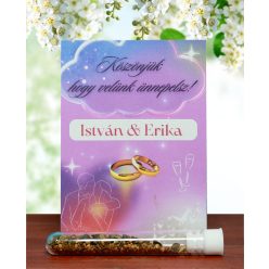   Esküvői köszönetajándék-virágmagok kémcsőben, választható vetőmaggal