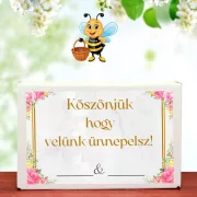   Esküvői feliratos ajándékdoboz viráglabdákkal -esküvői köszönet ajándék