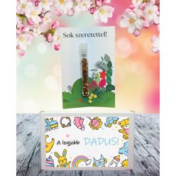   A Legjobb Dadus feliratos ajándék doboz választható kémcsőkerttel