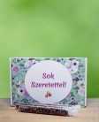 Sok Szeretettel feliratos ajándék doboz választható kémcsőkerttel