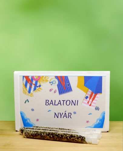 Balatoni Nyár feliratú kémcsőkert választható vetőmag keverékkel