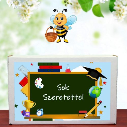 Sok szeretettel feliratú ajándék doboz választható viráglabdával 