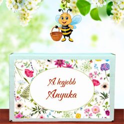   A Legjobb Anyuka feliratos ajándékdoboz  viráglabdával-Ajándék ötlet anyukáknak
