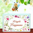 A Legjobb Nagymama feliratos ajándék doboz  viráglabdával-Ajándék ötletnagymamáknak
