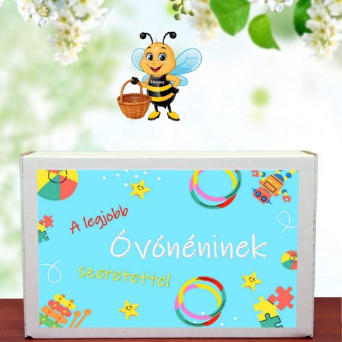 A legjobb óvónéninek feliratú ajándék doboz választható viráglabdával (ajándék ötlet óvónőknek)