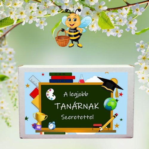 A legjobb tanárnak feliratú ajándék doboz választható viráglabdával (ajándék ötlet pedagógusoknak)