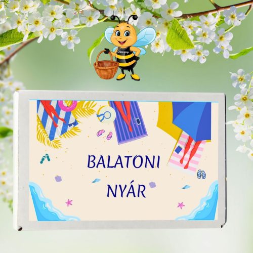 Balatoni nyár feliratos ajándék doboz választható viráglabdával