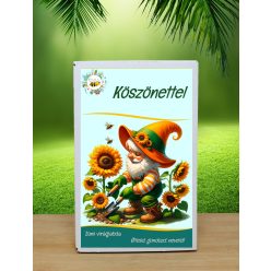   Köszönettel feliratú ajándék doboz napraforgós 6 db  viráglabdával 