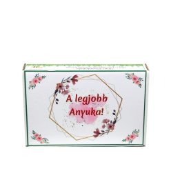   A Legjobb Anyuka feliratos ajándékdoboz Méhbarát viráglabdával