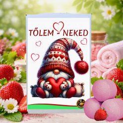 Tőlem-Neked ajándékdoboz eperillatú fürdőgolyókkal - születésnapi és névnapi ajándékötlet nőknek - Zümishop