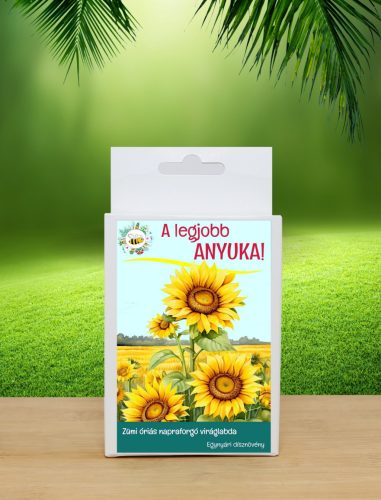 Legjobb anyuka feliratos  6  db viráglabda óriás napraforgó vetőmagokkal- Anyák napi ajándék ötlet