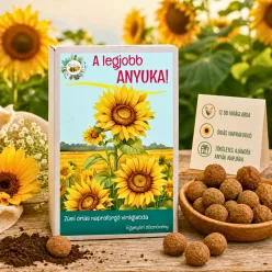 Anyák napi ajándék – „A legjobb anyuka” óriás napraforgó viráglabda szett