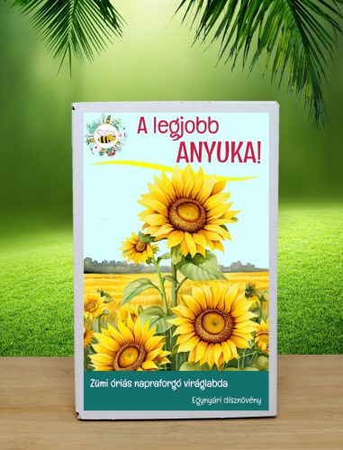 Legjobb anyuka feliratos  12 db viráglabda óriás napraforgó vetőmagokkal- Anyák napi ajándék ötlet
