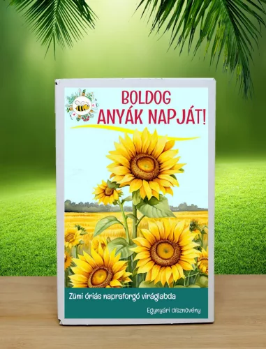 Anyák napi ajándék ötlet – 12 db vadvirágos viráglabda feliratos díszdobozban